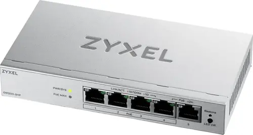 ���������� Zyxel GS1200-5HPV3-EU0101F (L2) 5x1����/� 4PoE+ 68W ����������� (GS1200-5HPV3-EU0101F)