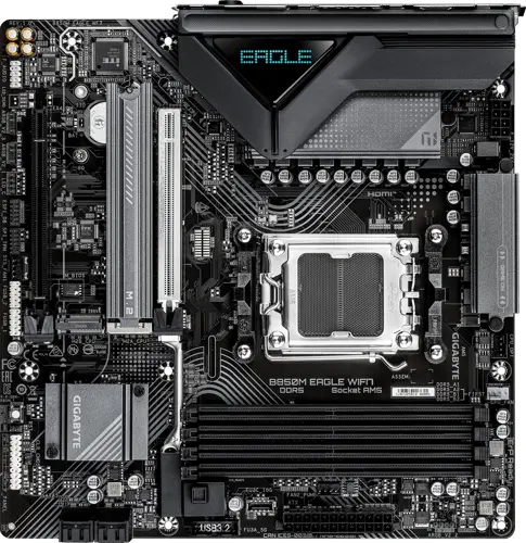 ����������� ����� Gigabyte B850M EAGLE WF7 Socket AM5 AMD B850 4xDDR5 mATX AC`97 8ch(7.1) 2.5Gg RAID+HDMI+DP (B850M EAGLE WIFI7)