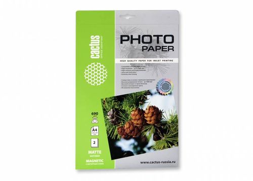 Фотобумага Cactus CS-MMA46902 A4/690г/м2/2л./белый матовое/магнитный слой для струйной печати (CS-MMA46902) Фотобумага Cactus CS-MMA46902 A4/690г/м2/2л./белый матовое/магнитный слой для струйной печати (CS-MMA46902)