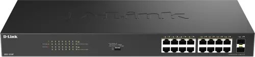 ���������� D-Link DGS-1018P DGS-1018P/B1A (L2) 16x1����/� 2SFP 16PoE 240W ������������� (DGS-1018P/B1A)