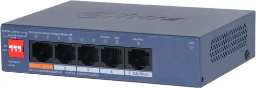 ���������� Dahua DH-CS4005-4ET1GT-60 (L2) 4x100����/� 1x1����/� 4PoE 60W ����������� (DH-CS4005-4ET1GT-60)