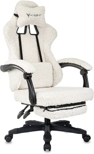 Кресло игровое Knight Lord/F молочный Camby 01 крестов. пластик подст.для ног (KNIGHT LORD/F WH) Кресло игровое Knight Lord/F молочный Camby 01 крестов. пластик подст.для ног (KNIGHT LORD/F WH)