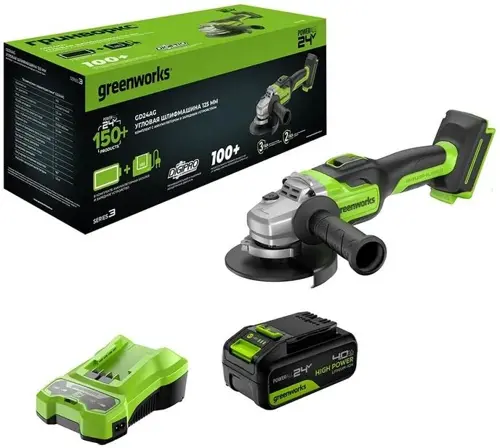 ���������������� ������ Greenworks GD24AG 754�� 10500��/��� ���.����.:M14 d=125�� (3200207CUB) (3200207CUB)