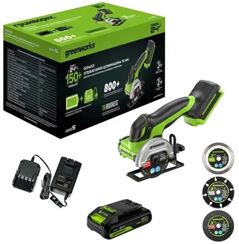 ���������������� ������ Greenworks GD24UCS 500�� 20000��/��� ���.����.:M6 d=76�� (3402007CUA) (3402007CUA)