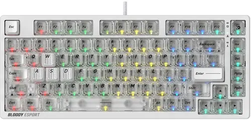 Клавиатура A4Tech Bloody MS76 механическая белый USB Multimedia for gamer LED (MS76) кабель 1.8м (MS76) Клавиатура A4Tech Bloody MS76 механическая белый USB Multimedia for gamer LED (MS76) кабель 1.8м (MS76)