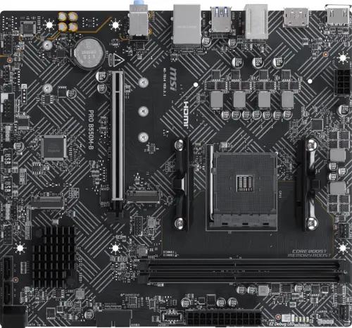 ����������� ����� MSI PRO B550M-B Soc-AM4 AMD B550 2xDDR4 mATX AC`97 8ch(7.1) GbLAN RAID+HDMI+DP (PRO B550M-B)