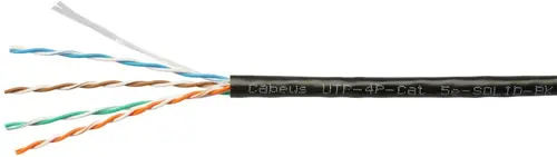 Кабель информационный Cabeus UTP-4P-CAT.5E-SOLID-BK кат.5E U/UTP 4 пары PVC внутренний 305м черный (UTP-4P-CAT.5E-SOLID-BK) Кабель информационный Cabeus UTP-4P-CAT.5E-SOLID-BK кат.5E U/UTP 4 пары PVC внутренний 305м черный (UTP-4P-CAT.5E-SOLID-BK)