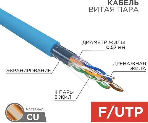 ������ �������������� Rexant 01-0147 ���.6 FTP 4 ���� PVC ������� 305� ����� (01-0147)