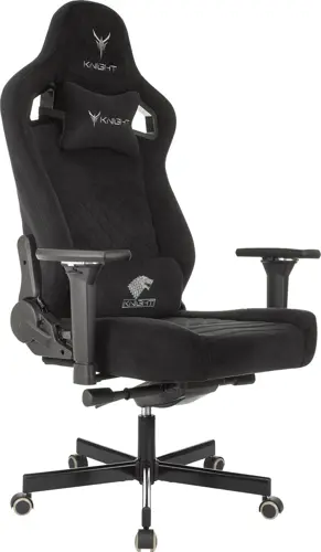 Кресло игровое Knight Hunter черный Alfa Black искусственная замша крестов. металл (KNIGHT HUNTER LT20) Кресло игровое Knight Hunter черный Alfa Black искусственная замша крестов. металл (KNIGHT HUNTER LT20)