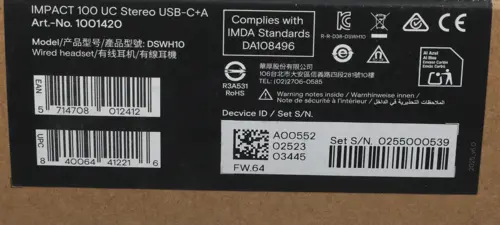 �������� � ���������� Epos Impact 100 UC Stereo ������ ��������� USB �������� (1001420) (1001420)